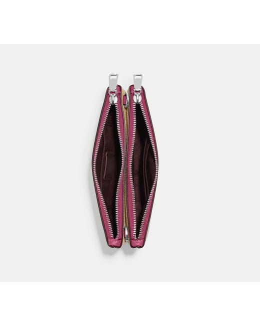 COACH Double Zip Crossbody Bag - Pink/beige | Pvc in Natural | Lyst UK
