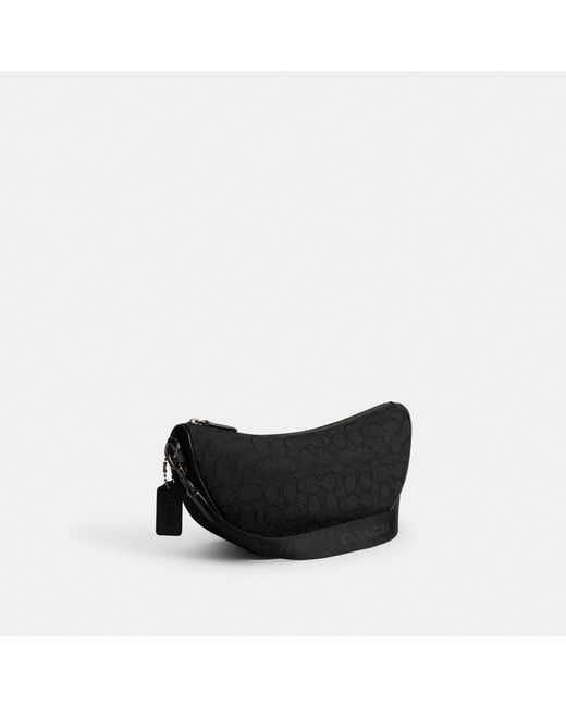 COACH Black Hall Soft Sling Bag 45 In Signature Jacquard for men