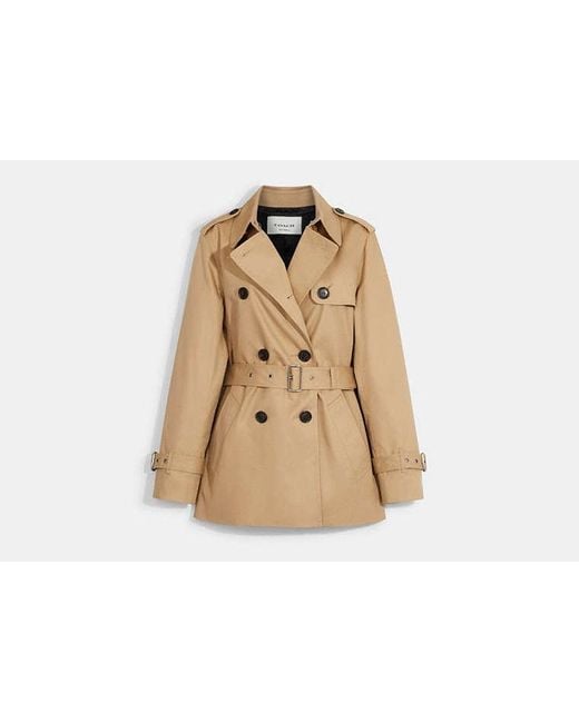 COACH Solid Short Trench in Natural Lyst UK