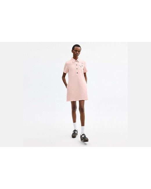 COACH Black Brain Dead Short Sleeve Denim Mini Dress
