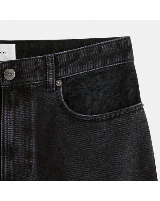 COACH Black Taper Jeans In Organic Cotton for men