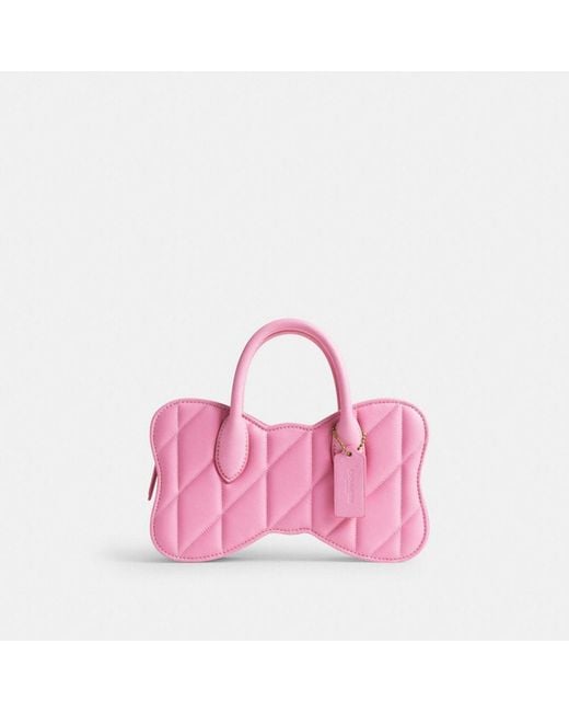 COACH Pink Bow Bag With Quilting
