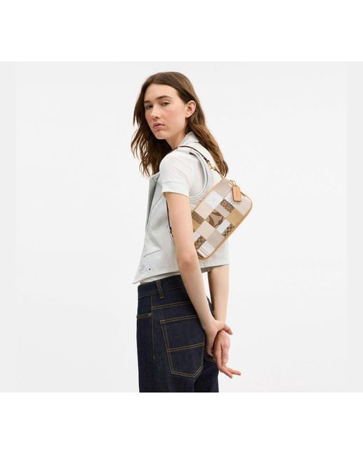 COACH Black Plaza Bag 25 With Patchwork