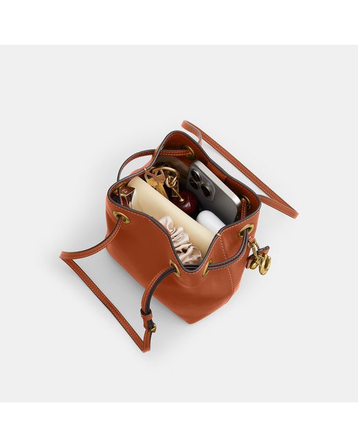 COACH Brown Jade Drawstring Bag