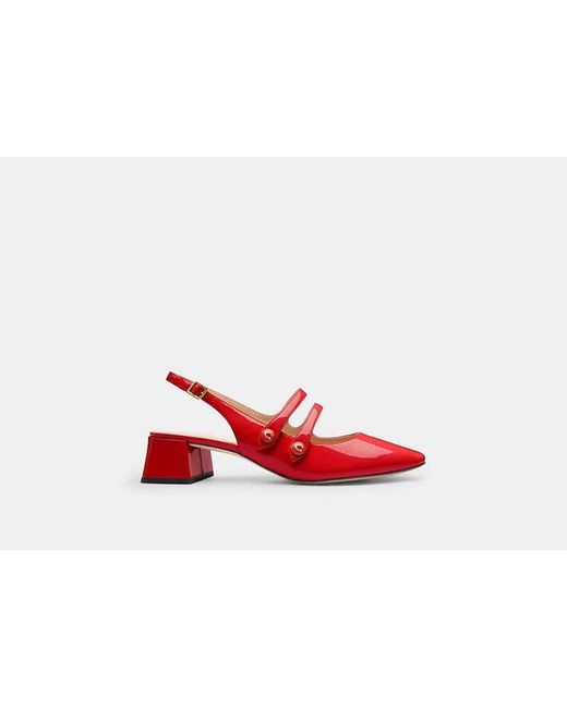 COACH Red Winley Slingback Mary Jane