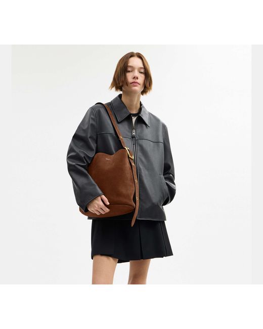 COACH Black Bleecker Bucket Bag