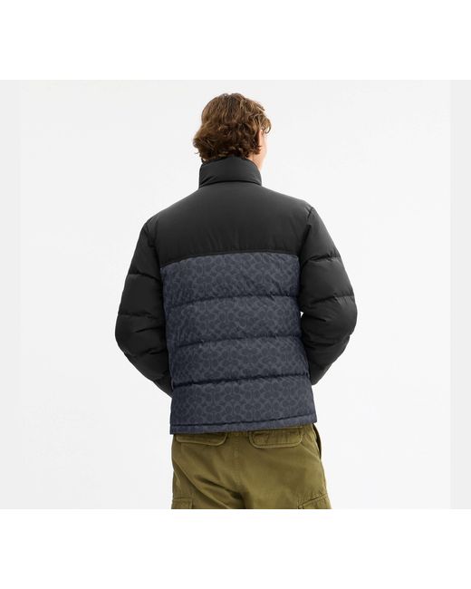 COACH Black Signature Down Jacket for men
