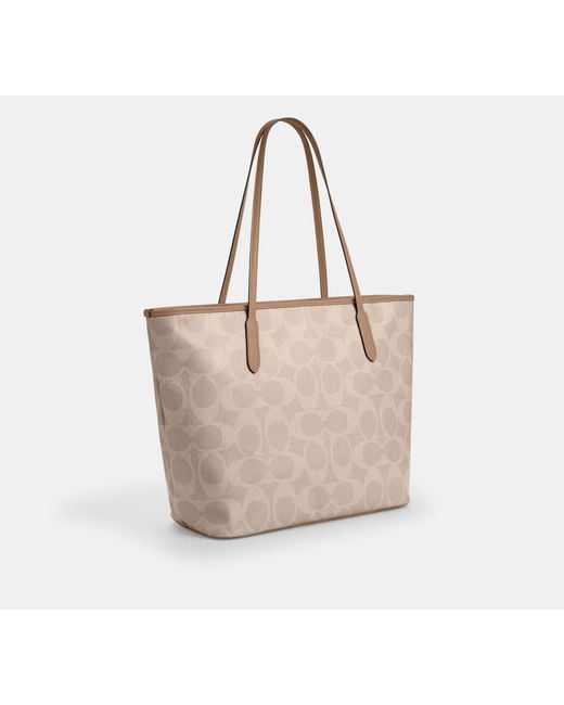 COACH Black Large City Tote Bag
