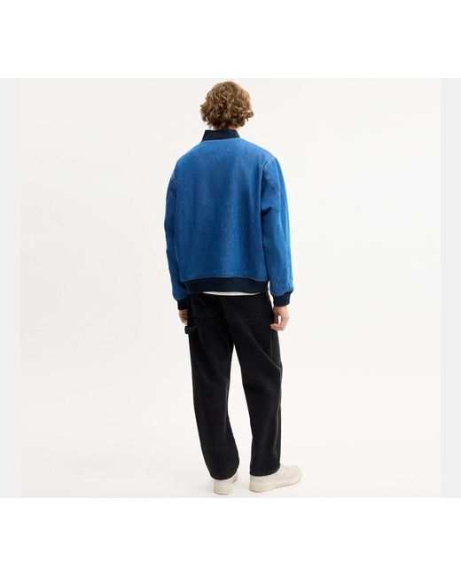 COACH Blue Denim Varsity Jacket for men