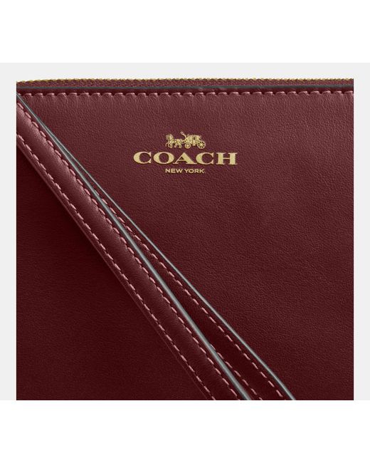 COACH Red Corner Zip Wristlet