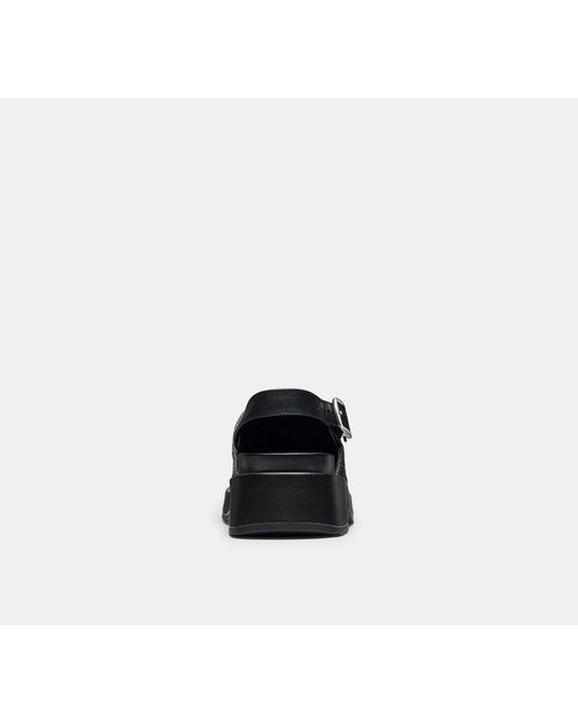 COACH Black Sculpted C Platform Clog In Crystal Signature Jacquard