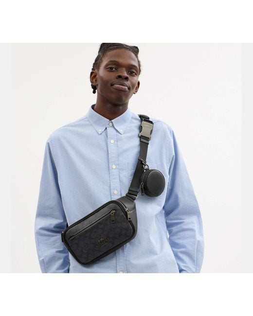 COACH Black Elias Belt Bag for men