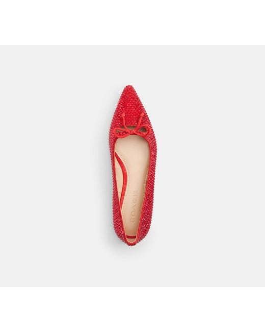 COACH Red Flat With Crystals