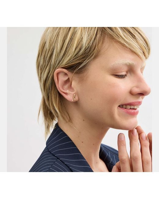 COACH Black Rexy Stud Earrings