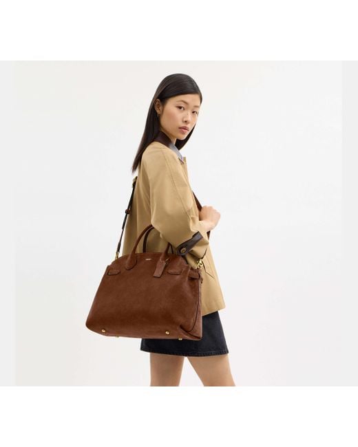 COACH Brown Soft Empire Carryall Bag 40