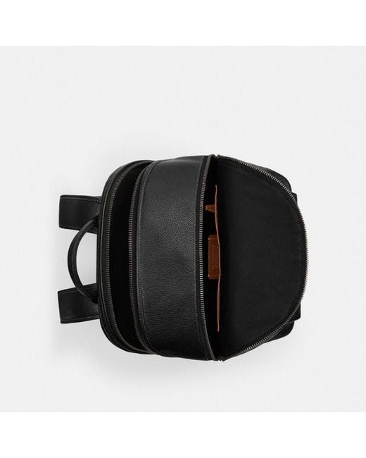 COACH Black Charter Backpack In Maxi Signature Leather for men