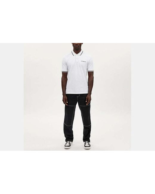 COACH Black Signature Trim Polo for men