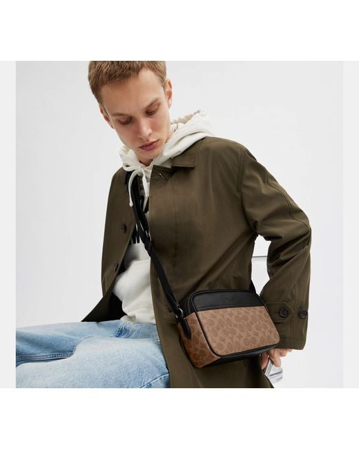 COACH Black Graham Crossbody Bag In Signature Canvas for men