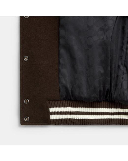 COACH Black Wool Varsity Jacket