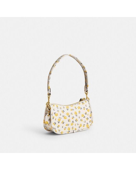 COACH Metallic Swinger Bag 20 With Floral Print