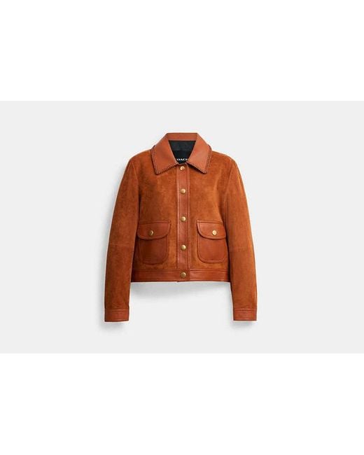 Suede coach deals jacket