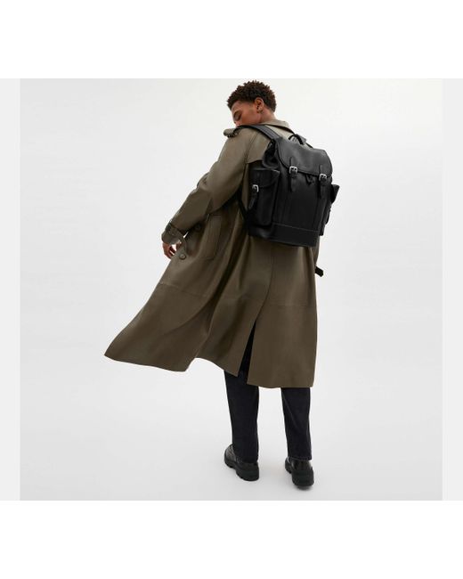 COACH Black Hitch Backpack for men