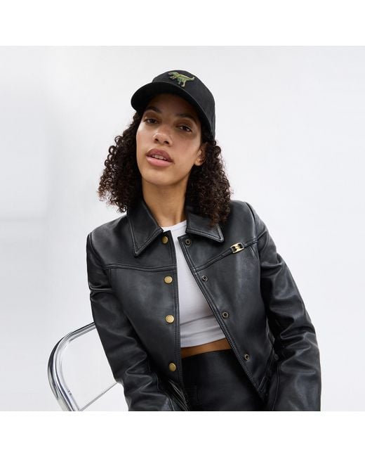 COACH Black Rexy Patch Baseball Hat for men