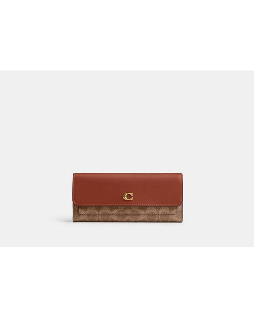 Portafoglio Con Patta Lungo Mila di COACH in White