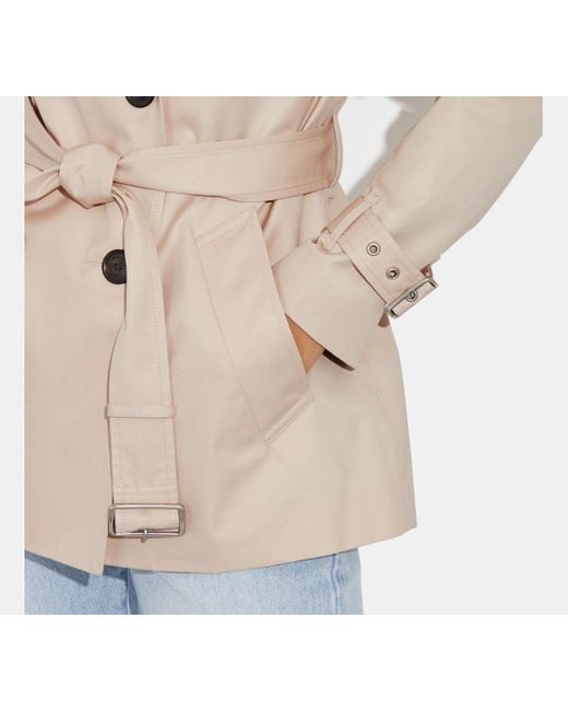 Coach pink trench clearance coat