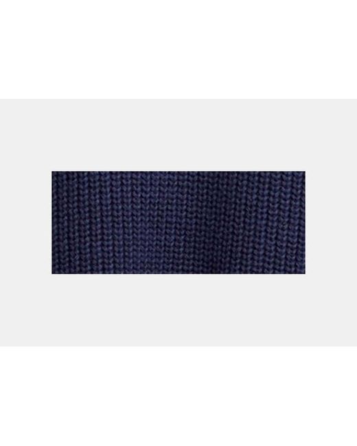 COACH Blue Knit Long Sleeve Graphic Polo for men