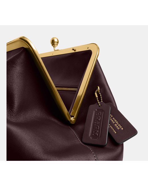 COACH Black Large Kisslock Frame Bag