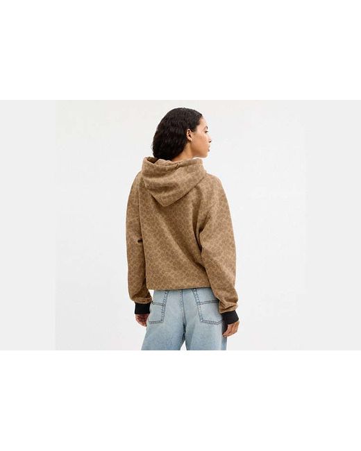 COACH Natural All Over Signature Zip Hoodie