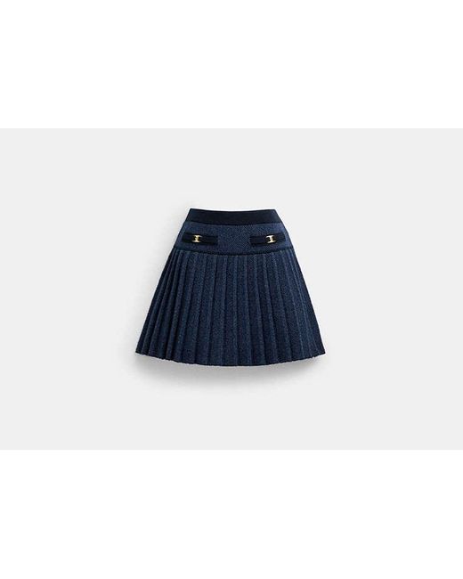 Gonna Lavorata A Maglia Heritage C di COACH in Blue