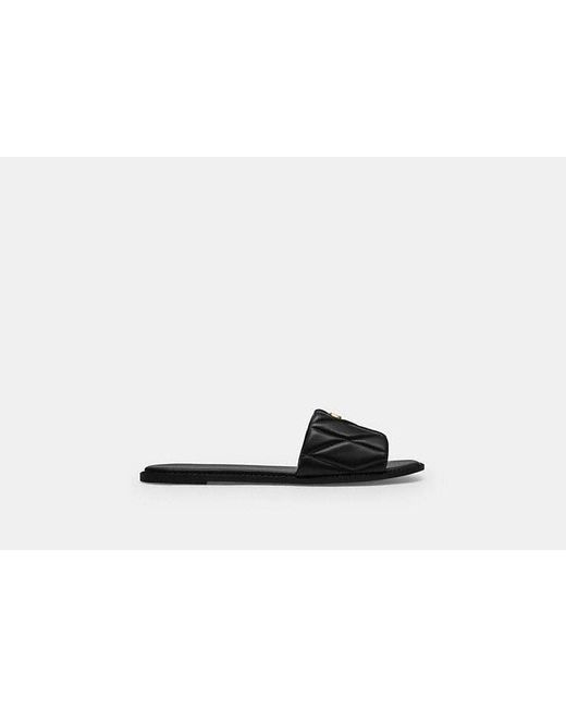 COACH Black Holly Sandal With Quilting