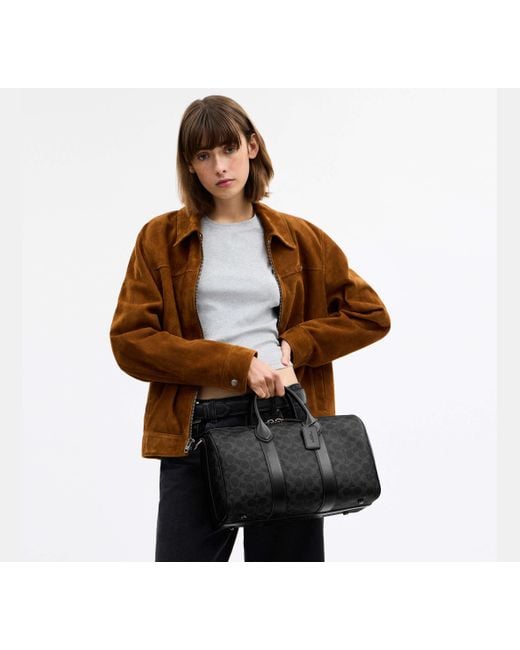 COACH Black Compass Tasche 35 Aus Signature Canvas