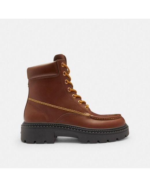 COACH Brown Lug Sole Boot for men