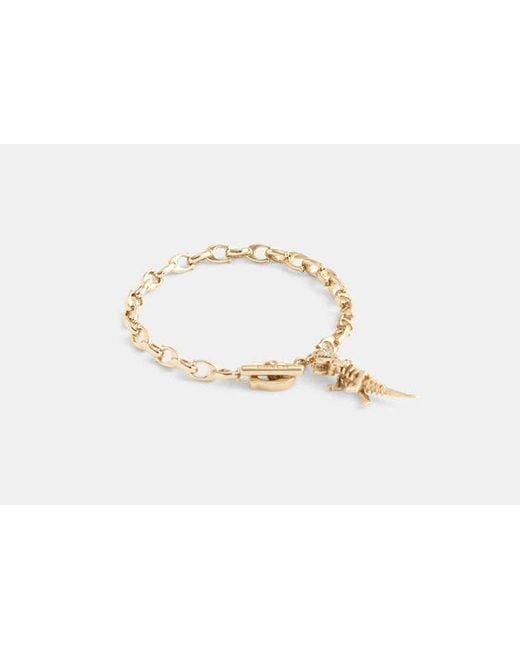 COACH Black Skeletal Rexy Chain Bracelet