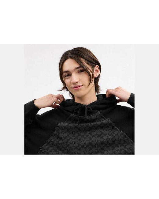 COACH Black Signature Hoodie for men