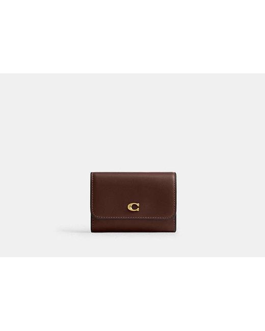 COACH Brown Essential Flap Card Case