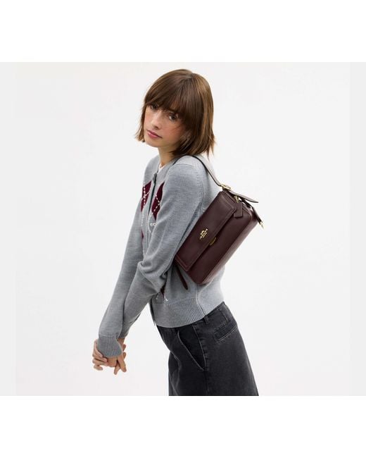 COACH Black Etta Flap Shoulder Bag