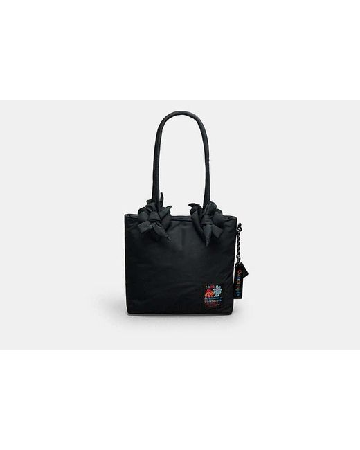COACH Black Coachtopia Loop Small Tote Bag With Heart Appliqué