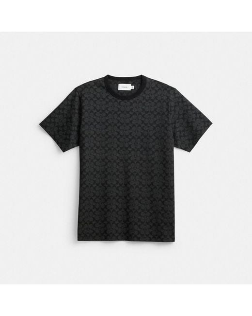 COACH Black Signature T Shirt for men