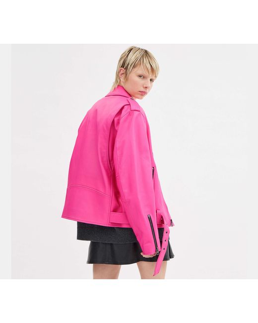 COACH Pink The Lil Nas X Drop Biker Jacket