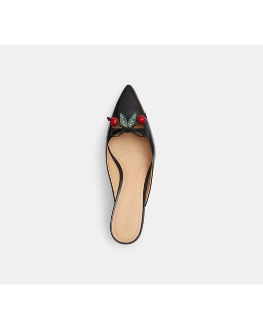 COACH Black Mule With Cherries