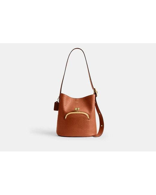 COACH Black Bleecker Bucket Bag With Kisslock
