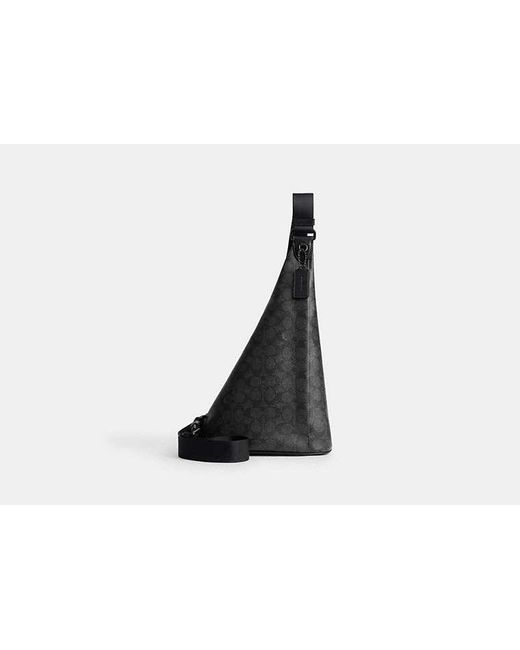 COACH Black Triangle Sling Bag for men