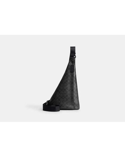 COACH Dreieckige Slingbag Aus Signature Canvas in Black für Herren