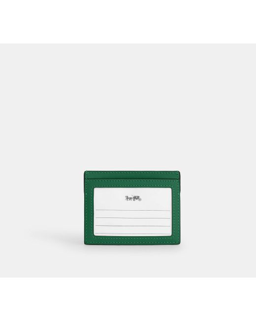 Slim Id Card Case COACH de color Green
