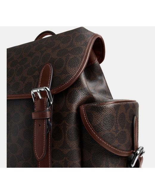 COACH Black Hitch Backpack for men