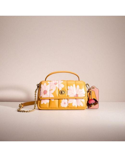 COACH Pink Upcrafted Turnlock Clutch 20 With Quilting